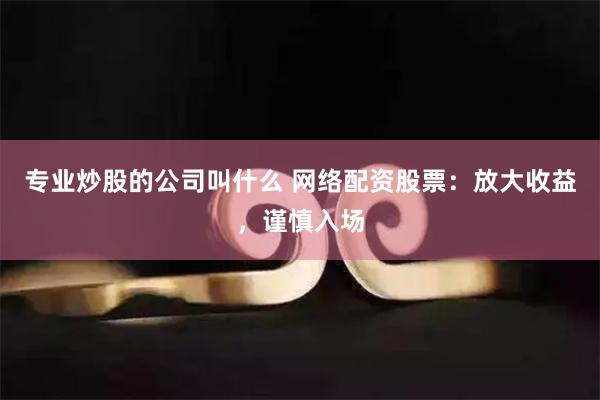 专业炒股的公司叫什么 网络配资股票:放大收益,谨慎入场